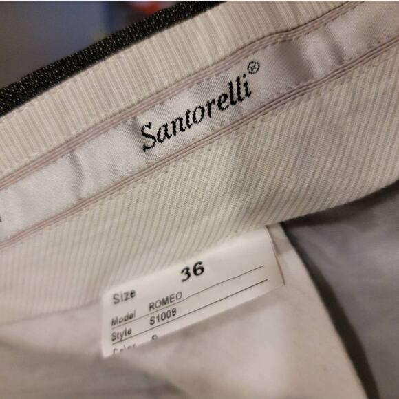 Santorelli Romeo Flat Front Micro Stripe Wool Trouser in Charcoal - Picture 4 of 8